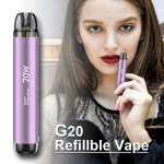 G20 penyesuaian daya perangkat Vape diisi ulang 2,5ml Cartridge dengan 5 warna
